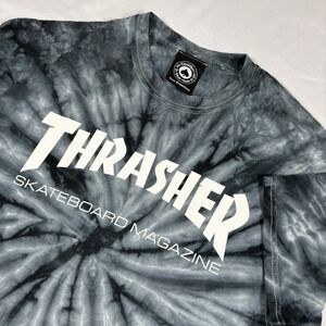 Thrasher Shirt Mens Small Tie Dye Logo Graphic Print Skateboard Streetwear